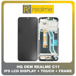 HQ OEM &Sigma;&upsilon;&mu;&beta;&alpha;&tau;ό &Gamma;&iota;&alpha; Realme C11 (RMX2185) IPS LCD Display Screen Assembly &Omicron;&theta;ό&nu;&eta; + Touch Screen Digitizer &Mu;&eta;&chi;&alpha;&nu;&iota;&sigma;&mu;ό&sigmaf; &Alpha;&phi;ή&sigmaf; + Frame Bezel &Pi;&lambda;&alpha;ί&sigma;&iota;&omicron; &Sigma;&alpha;&sigma;ί Black &Mu;&alpha;ύ&rho;&omicron; (Grade AAA+++)
