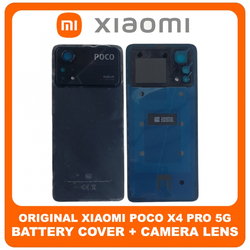 &Gamma;&nu;ή&sigma;&iota;&alpha; Original Xiaomi Poco X4 Pro 5G (2201116PG) Rear Back Battery Cover &Pi;ί&sigma;&omega; &Kappa;ά&lambda;&upsilon;&mu;&mu;&alpha; &Kappa;&alpha;&pi;ά&kappa;&iota; &Mu;&pi;&alpha;&tau;&alpha;&rho;ί&alpha;&sigmaf; + Camera Frame + Camera Lens Black &Mu;&alpha;ύ&rho;&omicron; (Service Pack By Xiaomi)