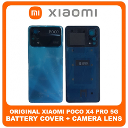 &Gamma;&nu;ή&sigma;&iota;&alpha; Original Xiaomi Poco X4 Pro 5G (2201116PG) Rear Back Battery Cover &Pi;ί&sigma;&omega; &Kappa;ά&lambda;&upsilon;&mu;&mu;&alpha; &Kappa;&alpha;&pi;ά&kappa;&iota; &Mu;&pi;&alpha;&tau;&alpha;&rho;ί&alpha;&sigmaf; + Camera Frame Without Main Camera Lens​ Laser Blue &Mu;&pi;&lambda;&epsilon; (Service Pack By Xiaomi)