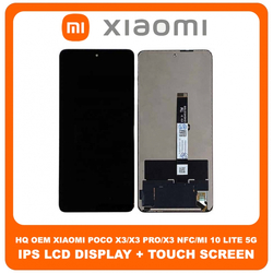 HQ OEM &Sigma;&upsilon;&mu;&beta;&alpha;&tau;ό &Gamma;&iota;&alpha; Xiaomi Poco X3 (MZB07Z0IN) PocoX3 NFC (M2007J20CG), Poco X3 Pro (M2102J20SG) Mi 10T Lite 5G (M2007J17G) IPS LCD Display Assembly Screen &Omicron;&theta;ό&nu;&eta; + Touch Screen Digitizer &Mu;&eta;&chi;&alpha;&nu;&iota;&sigma;&mu;ό&sigmaf; &Alpha;&phi;ή&sigmaf; Black &Mu;&alpha;ύ&rho;&omicron; (Grade AAA+++)