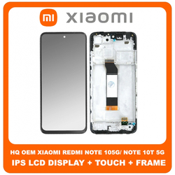 HQ OEM &Sigma;&upsilon;&mu;&beta;&alpha;&tau;ό &Gamma;&iota;&alpha; Xiaomi Redmi Note 10 5G (M2103K19G, M2103K19C), Redmi Note 10T 5G (M2103K19I), Poco M3 Pro 5G (M2103K19PG) IPS LCD Display Screen Assembly &Omicron;&theta;ό&nu;&eta; + Touch Screen Digitizer &Mu;&eta;&chi;&alpha;&nu;&iota;&sigma;&mu;ό&sigmaf; &Alpha;&phi;ή&sigmaf; + Frame Bezel &Pi;&lambda;&alpha;ί&sigma;&iota;&omicron; &Sigma;&alpha;&sigma;ί Black &Mu;&alpha;ύ&rho;&omicron; (Grade AAA+++)