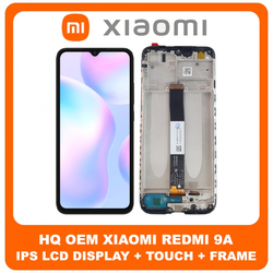 HQ OEM For Xiaomi Redmi 9A (M2006C3LG) / Redmi 9C (M2006C3MG) / Redmi 9C NFC (M2006C3MNG) / Redmi 9AT (M2006C3LVG) / Redmi 10A (220233L2C) IPS LCD Display Screen Assembly &Omicron;&theta;ό&nu;&eta; + Touch Screen Digitizer &Mu;&eta;&chi;&alpha;&nu;&iota;&sigma;&mu;ό&sigmaf; &Alpha;&phi;ή&sigmaf; + Frame Bezel &Pi;&lambda;&alpha;ί&sigma;&iota;&omicron; &Sigma;&alpha;&sigma;ί  Black &Mu;&alpha;ύ&rho;&omicron; (Premium A+)