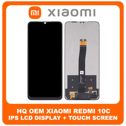HQ OEM &Sigma;&upsilon;&mu;&beta;&alpha;&tau;ό &Gamma;&iota;&alpha; Xiaomi Redmi 10C (220333QAG, 220333QBI) / Poco C40 (220333QPG) IPS LCD Display Screen Assembly &Omicron;&theta;ό&nu;&eta; + Touch Screen Digitizer &Mu;&eta;&chi;&alpha;&nu;&iota;&sigma;&mu;ό&sigmaf; &Alpha;&phi;ή&sigmaf; Black &Mu;&alpha;ύ&rho;&omicron; (Grade AAA+++)