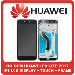 HQ OEM &Sigma;&upsilon;&mu;&beta;&alpha;&tau;ό &Gamma;&iota;&alpha; Huawei P8 Lite 2017 (PRA-TL10, PRA-TL20) IPS LCD Display Screen Assembly &Omicron;&theta;ό&nu;&eta; + Touch Screen Digitizer &Mu;&eta;&chi;&alpha;&nu;&iota;&sigma;&mu;ό&sigmaf; &Alpha;&phi;ή&sigmaf; + Frame Bezel &Pi;&lambda;&alpha;ί&sigma;&iota;&omicron; &Sigma;&alpha;&sigma;ί Black &Mu;&alpha;ύ&rho;&omicron; Without Logo (Grade AAA+++)