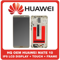 HQ OEM &Sigma;&upsilon;&mu;&beta;&alpha;&tau;ό &Gamma;&iota;&alpha; Huawei Mate 10 (ALP-L29, ALP-L09) IPS LCD Display Screen Assembly &Omicron;&theta;ό&nu;&eta; + Touch Screen Digitizer &Mu;&eta;&chi;&alpha;&nu;&iota;&sigma;&mu;ό&sigmaf; &Alpha;&phi;ή&sigmaf; + Frame Bezel &Pi;&lambda;&alpha;ί&sigma;&iota;&omicron; &Sigma;&alpha;&sigma;ί Mocha Brown Without Logo (Premium A+)