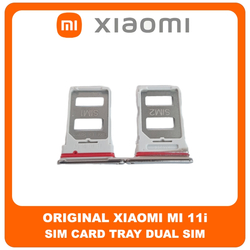 &Gamma;&nu;ή&sigma;&iota;&alpha; Original Xiaomi Mi 11i, Xiaomi Mi11i (M2012K11G) Sim Card Tray Dual Sim &Upsilon;&pi;&omicron;&delta;&omicron;&chi;έ&alpha;&sigmaf; &Theta;ή&kappa;&eta;&sigmaf; &Kappa;ά&rho;&tau;&alpha;&sigmaf; Sim  Frosty White Ά&sigma;&pi;&rho;&omicron; (Service Pack By Xiaomi)
