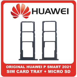 &Gamma;&nu;ή&sigma;&iota;&alpha; Original Huawei P Smart 2021, PSmart 2021 (PPA-LX1, PPA-LX2) SIM Card Tray + Micro SD Tray Slot &Upsilon;&pi;&omicron;&delta;&omicron;&chi;έ&alpha;&sigmaf; &Beta;ά&sigma;&eta; &Theta;ή&kappa;&eta; &Kappa;ά&rho;&tau;&alpha;&sigmaf; SIM Midnight Black &Mu;&alpha;ύ&rho;&omicron; 97071ADH (Service Pack By Huawei)