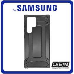 ​Θήκη Πλάτης - Back Cover, Silicone Σιλικόνη Armor Carbon TPU Black Μαύρο For Samsung S22 Ultra