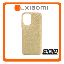 Θήκη Πλάτης - Back Cover, Silicone Σιλικόνη Glitter TPU Gold Χρυσό For Xiaomi Redmi Note 10 4G/10S