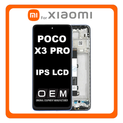 HQ OEM &Sigma;&upsilon;&mu;&beta;&alpha;&tau;ό &Gamma;&iota;&alpha; Xiaomi Poco X3 Pro (M2102J20SG, M2102J20SI) Poco X3 (MZB07Z0IN, MZB07Z1IN) IPS LCD Display Screen Assembly &Omicron;&theta;ό&nu;&eta; + Touch Screen Digitizer &Mu;&eta;&chi;&alpha;&nu;&iota;&sigma;&mu;ό&sigmaf; &Alpha;&phi;ή&sigmaf; + Frame Bezel &Pi;&lambda;&alpha;ί&sigma;&iota;&omicron; &Sigma;&alpha;&sigma;ί Frost Blue &Mu;&pi;&lambda;&epsilon; (Grade AAA+++)​