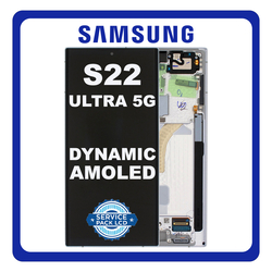 &Gamma;&nu;ή&sigma;&iota;&alpha; Original Samsung Galaxy S22 Ultra 5G (SM-S908B, SM-S908B/DS) Dynamic AMOLED LCD Display Screen Assembly &Omicron;&theta;ό&nu;&eta; + Touch Screen Digitizer &Mu;&eta;&chi;&alpha;&nu;&iota;&sigma;&mu;ό&sigmaf; &Alpha;&phi;ή&sigmaf; + Frame Bezel &Pi;&lambda;&alpha;ί&sigma;&iota;&omicron; &Sigma;&alpha;&sigma;ί White Ά&sigma;&pi;&rho;&omicron; GH82-27488C (Service Pack By Samsung)