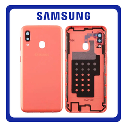 HQ OEM &Sigma;&upsilon;&mu;&beta;&alpha;&tau;ό &Gamma;&iota;&alpha; Samsung Galaxy A20e (SM-A202F, SM-A202K) Rear Back Battery Cover &Pi;ί&sigma;&omega; &Kappa;ά&lambda;&upsilon;&mu;&mu;&alpha; &Kappa;&alpha;&pi;ά&kappa;&iota; &Pi;&lambda;ά&tau;&eta; &Mu;&pi;&alpha;&tau;&alpha;&rho;ί&alpha;&sigmaf; + Camera Lens &Tau;&zeta;&alpha;&mu;ά&kappa;&iota; &Kappa;ά&mu;&epsilon;&rho;&alpha;&sigmaf; Coral &Kappa;&omicron;&rho;&alpha;&lambda;&lambda;ί (Grade AAA+++)
