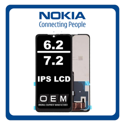 HQ OEM &Sigma;&upsilon;&mu;&beta;&alpha;&tau;ό &Gamma;&iota;&alpha; Nokia 6.2 (TA-1200, TA-1198), Nokia 7.2 (TA-1193, TA-1178,) IPS LCD Display Screen Assembly &Omicron;&theta;ό&nu;&eta; + Touch Screen Digitizer &Mu;&eta;&chi;&alpha;&nu;&iota;&sigma;&mu;ό&sigmaf; &Alpha;&phi;ή&sigmaf; Black &Mu;&alpha;ύ&rho;&omicron; (Grade AAA+++)