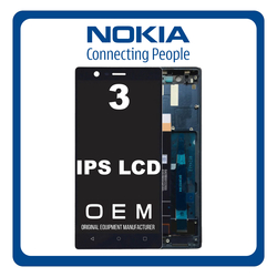 HQ OEM &Sigma;&upsilon;&mu;&beta;&alpha;&tau;ό &Gamma;&iota;&alpha; Nokia 3, Nokia3 (TA-1032, TA-1020) IPS LCD Display Screen Assembly &Omicron;&theta;ό&nu;&eta; + Touch Screen Digitizer &Mu;&eta;&chi;&alpha;&nu;&iota;&sigma;&mu;ό&sigmaf; &Alpha;&phi;ή&sigmaf; + Frame Bezel &Pi;&lambda;&alpha;ί&sigma;&iota;&omicron; &Sigma;&alpha;&sigma;ί Black &Mu;&alpha;ύ&rho;&omicron; (Grade AAA+++)