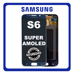 New Refurbished Samsung Galaxy S6 (SM-G9200, SM-G9208) Super AMOLED LCD Display Screen Assembly &Omicron;&theta;ό&nu;&eta; + Touch Screen Digitizer &Mu;&eta;&chi;&alpha;&nu;&iota;&sigma;&mu;ό&sigmaf; &Alpha;&phi;ή&sigmaf; Black &Mu;&alpha;ύ&rho;&omicron;