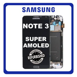 New Refurbished Samsung Galaxy Note 3 (SM-N900, SM-N9002 SM-N9005) Super AMOLED LCD Display Screen Assembly &Omicron;&theta;ό&nu;&eta; + Touch Screen Digitizer &Mu;&eta;&chi;&alpha;&nu;&iota;&sigma;&mu;ό&sigmaf; &Alpha;&phi;ή&sigmaf; + Frame Bezel &Pi;&lambda;&alpha;ί&sigma;&iota;&omicron; Black &Mu;&alpha;ύ&rho;&omicron;