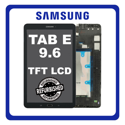 New Refurbished Samsung Galaxy Tab E 9.6 (SM-T560, SM-T561) TFT LCD Display Screen Assembly &Omicron;&theta;ό&nu;&eta; + Touch Screen Digitizer &Mu;&eta;&chi;&alpha;&nu;&iota;&sigma;&mu;ό&sigmaf; &Alpha;&phi;ή&sigmaf; Metallic Black &Mu;&alpha;ύ&rho;&omicron;