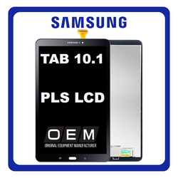 HQ OEM &Sigma;&upsilon;&mu;&beta;&alpha;&tau;ό &Gamma;&iota;&alpha; Samsung Galaxy Tab A 10.1 (2016) (SM-T580, SM-T585) PLS LCD Display Screen Assembly &Omicron;&theta;ό&nu;&eta; + Touch Screen Digitizer &Mu;&eta;&chi;&alpha;&nu;&iota;&sigma;&mu;ό&sigmaf; &Alpha;&phi;ή&sigmaf; Metallic Black &Mu;&alpha;ύ&rho;&omicron; (Grade AAA+++)