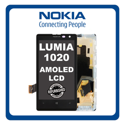 New Refurbished Nokia Lumia 1020, AMOLED LCD Display Screen Assembly &Omicron;&theta;ό&nu;&eta; + Touch Screen Digitizer &Mu;&eta;&chi;&alpha;&nu;&iota;&sigma;&mu;ό&sigmaf; &Alpha;&phi;ή&sigmaf; Black &Mu;&alpha;ύ&rho;&omicron;