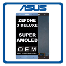 HQ OEM &Sigma;&upsilon;&mu;&beta;&alpha;&tau;ό &Gamma;&iota;&alpha; Asus Zenfone 3 Deluxe (Z016D, Z016S) Super AMOLED LCD Display Screen Assembly &Omicron;&theta;ό&nu;&eta; + Touch Screen Digitizer &Mu;&eta;&chi;&alpha;&nu;&iota;&sigma;&mu;ό&sigmaf; &Alpha;&phi;ή&sigmaf; Blue &Mu;&pi;&lambda;&epsilon; (Grade AAA+++)