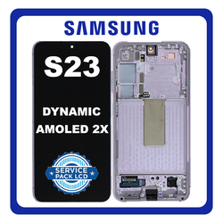 &Gamma;&nu;ή&sigma;&iota;&alpha; Original Samsung Galaxy S23 (SM-S911B, SM-S911B/DS) Dynamic AMOLED 2X LCD Display Screen Assembly &Omicron;&theta;ό&nu;&eta; + Touch Screen Digitizer &Mu;&eta;&chi;&alpha;&nu;&iota;&sigma;&mu;ό&sigmaf; &Alpha;&phi;ή&sigmaf; + Frame Bezel &Pi;&lambda;&alpha;ί&sigma;&iota;&omicron; &Sigma;&alpha;&sigma;ί Lavender GH82-30481D GH82-30480D (Service Pack By Samsung)