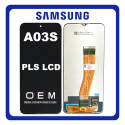 HQ OEM &Sigma;&upsilon;&mu;&beta;&alpha;&tau;ό &Gamma;&iota;&alpha; Samsung Galaxy A03s (SM-A037G) EU Version PLS LCD Display Screen Assembly &Omicron;&theta;ό&nu;&eta; + Touch Screen Digitizer &Mu;&eta;&chi;&alpha;&nu;&iota;&sigma;&mu;ό&sigmaf; &Alpha;&phi;ή&sigmaf; Black &Mu;&alpha;ύ&rho;&omicron; (Premium A+)
