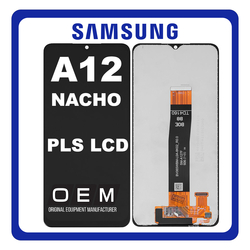 HQ OEM &Sigma;&upsilon;&mu;&beta;&alpha;&tau;ό &Gamma;&iota;&alpha; Samsung Galaxy A12 NACHO SM-A127 (SM-A127F/DSN, SM-A127F/DS) PLS LCD Display Screen Assembly &Omicron;&theta;ό&nu;&eta; + Touch Screen Digitizer &Mu;&eta;&chi;&alpha;&nu;&iota;&sigma;&mu;ό&sigmaf; &Alpha;&phi;ή&sigmaf; Black &Mu;&alpha;ύ&rho;&omicron; (Grade AAA+++)