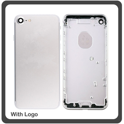 OEM HQ Apple Iphone 7 Back Battery Cover- Housing &Kappa;&alpha;&pi;ά&kappa;&iota; &Mu;&pi;&alpha;&tau;&alpha;&rho;ί&alpha;&sigmaf;- &Sigma;&alpha;&sigma;ί + &Pi;&lambda;&alpha;&iota;&nu;ά &pi;&lambda;ή&kappa;&tau;&rho;&alpha; Side Keys + &Theta;ή&kappa;&eta; &Kappa;ά&rho;&tau;&alpha;&sigmaf; Sim Holder Silver