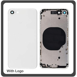 OEM HQ Apple Iphone 8, 8g Back Battery Cover Middle Frame- Housing &Kappa;&alpha;&pi;ά&kappa;&iota; &Mu;&pi;&alpha;&tau;&alpha;&rho;ί&alpha;&sigmaf;- &Sigma;&alpha;&sigma;ί + &Pi;&lambda;&alpha;&iota;&nu;ά &pi;&lambda;ή&kappa;&tau;&rho;&alpha; Side Keys + &Theta;ή&kappa;&eta; &Kappa;ά&rho;&tau;&alpha;&sigmaf; Sim Holder White Silver