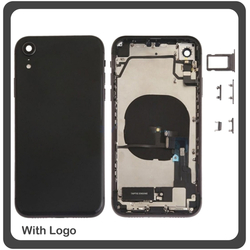 OEM HQ Apple Iphone XR, IphoneXR (A2105 A1984 A2107 A2108 A2106) Back Battery Cover- Housing &Kappa;&alpha;&pi;ά&kappa;&iota; &Mu;&pi;&alpha;&tau;&alpha;&rho;ί&alpha;&sigmaf;- &Sigma;&alpha;&sigma;ί + &Pi;&lambda;&alpha;&iota;&nu;ά &pi;&lambda;ή&kappa;&tau;&rho;&alpha; Side Keys + &Theta;ή&kappa;&eta; &Kappa;ά&rho;&tau;&alpha;&sigmaf; Sim Holder Black (Grade AAA+++)