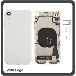OEM HQ Apple Iphone XR, IphoneXR (A2105 A1984 A2107 A2108 A2106) Back Battery Cover- Housing &Kappa;&alpha;&pi;ά&kappa;&iota; &Mu;&pi;&alpha;&tau;&alpha;&rho;ί&alpha;&sigmaf;- &Sigma;&alpha;&sigma;ί + &Pi;&lambda;&alpha;&iota;&nu;ά &pi;&lambda;ή&kappa;&tau;&rho;&alpha; Side Keys + &Theta;ή&kappa;&eta; &Kappa;ά&rho;&tau;&alpha;&sigmaf; Sim Holder White (Grade AAA+++)