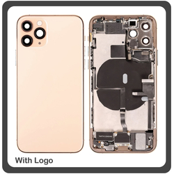 HQ OEM Apple Iphone 11 Pro Max, Iphone11 Pro Max (A2218, A2161, A2220)​ BACK BATTERY COVER MIDDLE FRAME- HOUSING &Kappa;&Alpha;&Pi;&Alpha;&Kappa;&Iota; &Mu;&Pi;&Alpha;&Tau;&Alpha;&Rho;&Iota;&Alpha;&Sigma;- &Sigma;&Alpha;&Sigma;&Iota; + &Pi;&Lambda;&Alpha;&Iota;&Nu;&Alpha; &Pi;&Lambda;&Eta;&Kappa;&Tau;&Rho;&Alpha; SIDE KEYS + &Theta;&Eta;&Kappa;&Eta; &Kappa;&Alpha;&Rho;&Tau;&Alpha;&Sigma; SIM HOLDER GOLD (Grade AAA+++)
