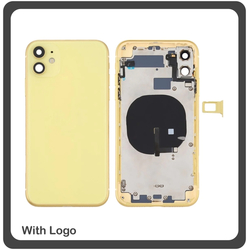 HQ OEM Apple Iphone 11, Iphone11 (A2221, A2111, A2223) BACK BATTERY COVER MIDDLE FRAME- HOUSING &Kappa;&Alpha;&Pi;&Alpha;&Kappa;&Iota; &Mu;&Pi;&Alpha;&Tau;&Alpha;&Rho;&Iota;&Alpha;&Sigma;- &Sigma;&Alpha;&Sigma;&Iota; + &Pi;&Lambda;&Alpha;&Iota;&Nu;&Alpha; &Pi;&Lambda;&Eta;&Kappa;&Tau;&Rho;&Alpha; SIDE KEYS + &Theta;&Eta;&Kappa;&Eta; &Kappa;&Alpha;&Rho;&Tau;&Alpha;&Sigma; SIM HOLDER YELLOW (Grade AAA+++)