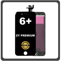 HQ OEM &Sigma;&upsilon;&mu;&beta;&alpha;&tau;ό &Gamma;&iota;&alpha; Apple iPhone 6+, iPhone 6 Plus (A1522, A1524, iPhone7,1) ZY PREMIUM IPS LCD Display Screen Assembly &Omicron;&theta;ό&nu;&eta; + Touch Screen Digitizer &Mu;&eta;&chi;&alpha;&nu;&iota;&sigma;&mu;ό&sigmaf; &Alpha;&phi;ή&sigmaf; Black &Mu;&alpha;ύ&rho;&omicron; (Grade AAA+++)