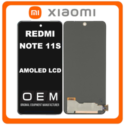 HQ OEM &Sigma;&upsilon;&mu;&beta;&alpha;&tau;ό &Gamma;&iota;&alpha; Xiaomi Redmi Note 11S 4G (2201117SG, 2201117SI) AMOLED LCD Display Screen Assembly &Omicron;&theta;ό&nu;&eta; + Touch Screen Digitizer &Mu;&eta;&chi;&alpha;&nu;&iota;&sigma;&mu;ό&sigmaf; &Alpha;&phi;ή Black &Mu;&alpha;ύ&rho;&omicron; (Premium A+)