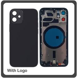 HQ OEM &Sigma;&upsilon;&mu;&beta;&alpha;&tau;ό &Gamma;&iota;&alpha; Apple iPhone 12 Mini, iPhone 12Mini (A2399, A2176) EU Version Rear Back Battery Cover Middle Frame- Housing &Pi;ί&sigma;&omega; &Kappa;ά&lambda;&upsilon;&mu;&mu;&alpha; &Kappa;&alpha;&pi;ά&kappa;&iota; &Pi;&lambda;ά&tau;&eta; &Mu;&pi;&alpha;&tau;&alpha;&rho;ί&alpha;&sigmaf; - &Sigma;&alpha;&sigma;ί + Side Keys &Pi;&lambda;&alpha;&iota;&nu;ά &pi;&lambda;ή&kappa;&tau;&rho;&alpha;  + Sim Tray &Theta;ή&kappa;&eta; &Kappa;ά&rho;&tau;&alpha;&sigmaf; Black &Mu;&alpha;ύ&rho;&omicron; (Grade AAA+++)