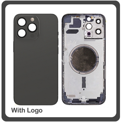 HQ OEM &Sigma;&upsilon;&mu;&beta;&alpha;&tau;ό &Gamma;&iota;&alpha; Apple iPhone 13 Pro, iPhone 13Pro (A2638, A2483) EU Version Rear Back Battery Cover Middle Frame- Housing &Pi;ί&sigma;&omega; &Kappa;ά&lambda;&upsilon;&mu;&mu;&alpha; &Kappa;&alpha;&pi;ά&kappa;&iota; &Pi;&lambda;ά&tau;&eta; &Mu;&pi;&alpha;&tau;&alpha;&rho;ί&alpha;&sigmaf; - &Sigma;&alpha;&sigma;ί + Side Keys &Pi;&lambda;&alpha;&iota;&nu;ά &pi;&lambda;ή&kappa;&tau;&rho;&alpha;  + Sim Tray &Theta;ή&kappa;&eta; &Kappa;ά&rho;&tau;&alpha;&sigmaf; Black &Mu;&alpha;ύ&rho;&omicron; (Grade AAA+++)