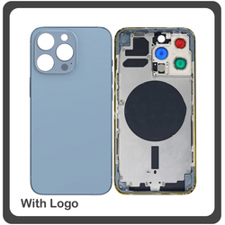 HQ OEM &Sigma;&upsilon;&mu;&beta;&alpha;&tau;ό &Gamma;&iota;&alpha; Apple iPhone 13 Pro, iPhone 13Pro (A2638, A2483) EU Version Rear Back Battery Cover Middle Frame- Housing &Pi;ί&sigma;&omega; &Kappa;ά&lambda;&upsilon;&mu;&mu;&alpha; &Kappa;&alpha;&pi;ά&kappa;&iota; &Pi;&lambda;ά&tau;&eta; &Mu;&pi;&alpha;&tau;&alpha;&rho;ί&alpha;&sigmaf; - &Sigma;&alpha;&sigma;ί + Side Keys &Pi;&lambda;&alpha;&iota;&nu;ά &pi;&lambda;ή&kappa;&tau;&rho;&alpha;  + Sim Tray &Theta;ή&kappa;&eta; &Kappa;ά&rho;&tau;&alpha;&sigmaf; Blue &Mu;&pi;&lambda;&epsilon; (Grade AAA+++)