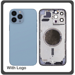 HQ OEM &Sigma;&upsilon;&mu;&beta;&alpha;&tau;ό &Gamma;&iota;&alpha; Apple iPhone 13 Pro Max, iPhone 13 ProMax (A2643, A2484) EU Version Rear Back Battery Cover Middle Frame- Housing &Pi;ί&sigma;&omega; &Kappa;ά&lambda;&upsilon;&mu;&mu;&alpha; &Kappa;&alpha;&pi;ά&kappa;&iota; &Pi;&lambda;ά&tau;&eta; &Mu;&pi;&alpha;&tau;&alpha;&rho;ί&alpha;&sigmaf; - &Sigma;&alpha;&sigma;ί + Side Keys &Pi;&lambda;&alpha;ϊ&nu;ά &pi;&lambda;ή&kappa;&tau;&rho;&alpha;  + Sim Tray &Theta;ή&kappa;&eta; &Kappa;ά&rho;&tau;&alpha;&sigmaf; Blue &Mu;&pi;&lambda;&epsilon; (Grade AAA+++)