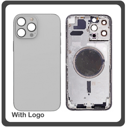HQ OEM &Sigma;&upsilon;&mu;&beta;&alpha;&tau;ό &Gamma;&iota;&alpha; Apple iPhone 13 Pro Max, iPhone 13 ProMax (A2643, A2484) EU Version Rear Back Battery Cover Middle Frame- Housing &Pi;ί&sigma;&omega; &Kappa;ά&lambda;&upsilon;&mu;&mu;&alpha; &Kappa;&alpha;&pi;ά&kappa;&iota; &Pi;&lambda;ά&tau;&eta; &Mu;&pi;&alpha;&tau;&alpha;&rho;ί&alpha;&sigmaf; - &Sigma;&alpha;&sigma;ί + Side Keys &Pi;&lambda;&alpha;ϊ&nu;ά &pi;&lambda;ή&kappa;&tau;&rho;&alpha;  + Sim Tray &Theta;ή&kappa;&eta; &Kappa;ά&rho;&tau;&alpha;&sigmaf; Silver &Alpha;&sigma;&eta;&mu;ί (Grade AAA+++)
