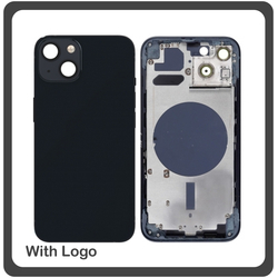 HQ OEM &Sigma;&upsilon;&mu;&beta;&alpha;&tau;ό &Gamma;&iota;&alpha; Apple iPhone 13, iPhone13 (A2633, A2482) EU Version Rear Back Battery Cover Middle Frame- Housing &Pi;ί&sigma;&omega; &Kappa;ά&lambda;&upsilon;&mu;&mu;&alpha; &Kappa;&alpha;&pi;ά&kappa;&iota; &Pi;&lambda;ά&tau;&eta; &Mu;&pi;&alpha;&tau;&alpha;&rho;ί&alpha;&sigmaf; - &Sigma;&alpha;&sigma;ί + Side Keys &Pi;&lambda;&alpha;&iota;&nu;ά &pi;&lambda;ή&kappa;&tau;&rho;&alpha;  + Sim Tray &Theta;ή&kappa;&eta; &Kappa;ά&rho;&tau;&alpha;&sigmaf; Midnight Black &Mu;&alpha;ύ&rho;&omicron; (Grade AAA+++)