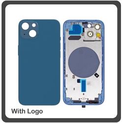 HQ OEM &Sigma;&upsilon;&mu;&beta;&alpha;&tau;ό &Gamma;&iota;&alpha; Apple iPhone 13, iPhone13 (A2633, A2482) EU Version Rear Back Battery Cover Middle Frame- Housing &Pi;ί&sigma;&omega; &Kappa;ά&lambda;&upsilon;&mu;&mu;&alpha; &Kappa;&alpha;&pi;ά&kappa;&iota; &Pi;&lambda;ά&tau;&eta; &Mu;&pi;&alpha;&tau;&alpha;&rho;ί&alpha;&sigmaf; - &Sigma;&alpha;&sigma;ί + Side Keys &Pi;&lambda;&alpha;ϊ&nu;ά &pi;&lambda;ή&kappa;&tau;&rho;&alpha;  + Sim Tray &Theta;ή&kappa;&eta; &Kappa;ά&rho;&tau;&alpha;&sigmaf; Midnight Blue &Mu;&pi;&lambda;&epsilon; (Grade AAA+++)