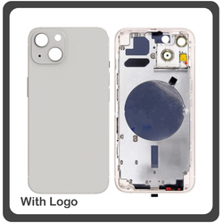 HQ OEM &Sigma;&upsilon;&mu;&beta;&alpha;&tau;ό &Gamma;&iota;&alpha; Apple iPhone 13, iPhone13 (A2633, A2482) EU Version Rear Back Battery Cover Middle Frame- Housing &Pi;ί&sigma;&omega; &Kappa;ά&lambda;&upsilon;&mu;&mu;&alpha; &Kappa;&alpha;&pi;ά&kappa;&iota; &Pi;&lambda;ά&tau;&eta; &Mu;&pi;&alpha;&tau;&alpha;&rho;ί&alpha;&sigmaf; - &Sigma;&alpha;&sigma;ί + Side Keys &Pi;&lambda;&alpha;&iota;&nu;ά &pi;&lambda;ή&kappa;&tau;&rho;&alpha;  + Sim Tray &Theta;ή&kappa;&eta; &Kappa;ά&rho;&tau;&alpha;&sigmaf; Starlight White Ά&sigma;&pi;&rho;&omicron; (Grade AAA+++)