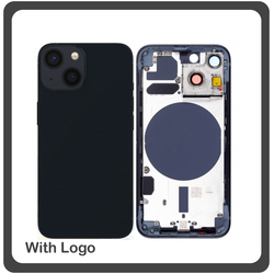 HQ OEM &Sigma;&upsilon;&mu;&beta;&alpha;&tau;ό &Gamma;&iota;&alpha; Apple iPhone 13 Mini, iPhone13 Mini (A2628, A2481) EU Version Rear Back Battery Cover Middle Frame- Housing &Pi;ί&sigma;&omega; &Kappa;ά&lambda;&upsilon;&mu;&mu;&alpha; &Kappa;&alpha;&pi;ά&kappa;&iota; &Pi;&lambda;ά&tau;&eta; &Mu;&pi;&alpha;&tau;&alpha;&rho;ί&alpha;&sigmaf; - &Sigma;&alpha;&sigma;ί + Side Keys &Pi;&lambda;&alpha;&iota;&nu;ά &pi;&lambda;ή&kappa;&tau;&rho;&alpha;  + Sim Tray &Theta;ή&kappa;&eta; &Kappa;ά&rho;&tau;&alpha;&sigmaf; Midnight Black &Mu;&alpha;ύ&rho;&omicron; (Grade AAA+++)