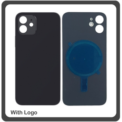 HQ OEM &Sigma;&upsilon;&mu;&beta;&alpha;&tau;ό &Gamma;&iota;&alpha; iPhone 12 (A2403, A2172, A2402) Premium Aftermarket Rear Back Battery Cover with Camera Big Hole &Pi;ί&sigma;&omega; &Kappa;ά&lambda;&upsilon;&mu;&mu;&alpha; &Pi;&lambda;ά&tau;&eta; &Kappa;&alpha;&pi;ά&kappa;&iota; &Mu;&pi;&alpha;&tau;&alpha;&rho;ί&alpha;&sigmaf; Black &Mu;&alpha;ύ&rho;&omicron; (Premium A+)