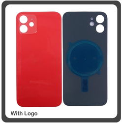 HQ OEM &Sigma;&upsilon;&mu;&beta;&alpha;&tau;ό &Gamma;&iota;&alpha; iPhone 12 (A2403, A2172, A2402) Premium Aftermarket Rear Back Battery Cover with Camera Big Hole &Pi;ί&sigma;&omega; &Kappa;ά&lambda;&upsilon;&mu;&mu;&alpha; &Pi;&lambda;ά&tau;&eta; &Kappa;&alpha;&pi;ά&kappa;&iota; &Mu;&pi;&alpha;&tau;&alpha;&rho;ί&alpha;&sigmaf; Red &Kappa;ό&kappa;&kappa;&iota;&nu;&omicron; (Premium A+)