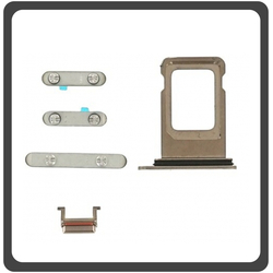 HQ OEM &Sigma;&upsilon;&mu;&beta;&alpha;&tau;ό &Gamma;&iota;&alpha; Apple iPhone XS Max, iPhoneXS Max (A1921, A2101, A2102, A2104, Phone11,6) Set (Sim Tray + Power On/Off + Volume Keys + Silence Button) Gold &Chi;&rho;&upsilon;&sigma;ό (Grade AAA+++)