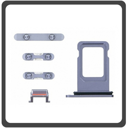 HQ OEM &Sigma;&upsilon;&mu;&beta;&alpha;&tau;ό &Gamma;&iota;&alpha; Apple iPhone 11, iPhone11 (A2221, A2111, A2223, iPhone12,1) Set (Sim Tray + Power On/Off + Volume Keys + Silence Button) Purple &Mu;&omega;&beta; (Grade AAA+++)