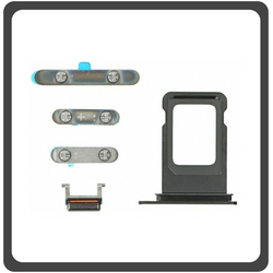 HQ OEM &Sigma;&upsilon;&mu;&beta;&alpha;&tau;ό &Gamma;&iota;&alpha; Apple iPhone 11 Pro, iPhone11 Pro (A2215, A2160, A2217, iPhone12,3) Set (Sim Tray + Power On/Off + Volume Keys + Silence Button) Space Grey &Gamma;&kappa;&rho;&iota; (Grade AAA+++)