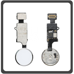 HQ OEM &Sigma;&upsilon;&mu;&beta;&alpha;&tau;ό &Gamma;&iota;&alpha; Apple iPhone 7 (A1660) iPhone7+ (A1661) iPhone8 (A1863) iPhone8+ (A1864), iPhone SE 2020 (A2275) BFX Home Button &Kappa;&epsilon;&nu;&tau;&rho;&iota;&kappa;ό &Kappa;&omicron;&upsilon;&mu;&pi;ί + Flex Cable White Silver (Grade AAA+++)